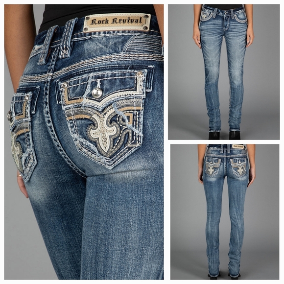 ❤️NeW!!❤️ ROCK REVIVAL NEOMA MID-RISE STRAIGHT JEANS Size 28 - Picture 1 of 11